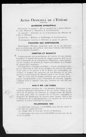 08/01/1953 - La Semaine religieuse du diocèse de Saint-Claude [Texte imprimé]