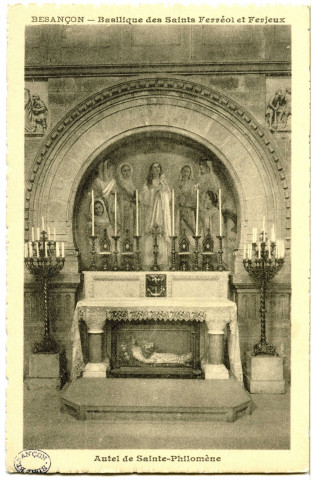 Besançon - Basilique des Saints Ferréol et Ferjeux Autel de Sainte-Philomène [image fixe] , 1904/1930