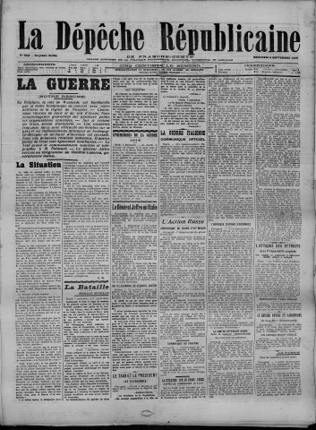 08/09/1915 - La Dépêche républicaine de Franche-Comté [Texte imprimé]