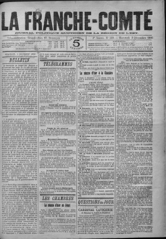 03/12/1890 - La Franche-Comté : journal politique de la région de l'Est