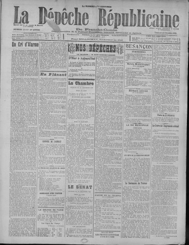22/12/1922 - La Dépêche républicaine de Franche-Comté [Texte imprimé]