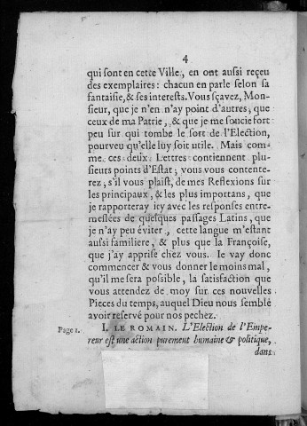Response d'un gentilh. allemand, à un sien amy parisien, sur deux lettres publ. en France, touchant l'élection d'un nouv. empereur