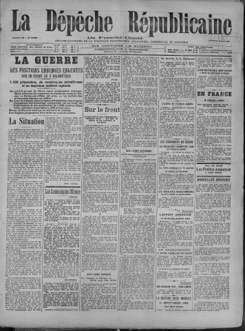 18/08/1918 - La Dépêche républicaine de Franche-Comté [Texte imprimé]