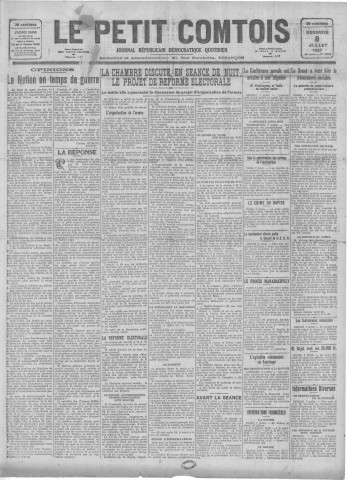 08/07/1927 - Le petit comtois [Texte imprimé] : journal républicain démocratique quotidien