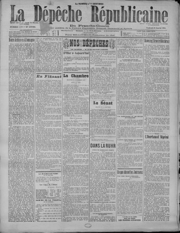 19/01/1923 - La Dépêche républicaine de Franche-Comté [Texte imprimé]