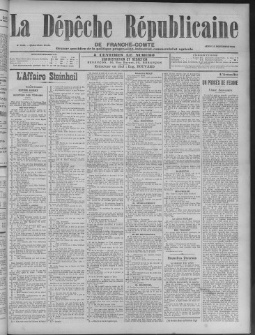 11/11/1909 - La Dépêche républicaine de Franche-Comté [Texte imprimé]