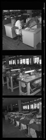 39MDT25 - Usine de Palente, atelier de montage : négatif (noir et blanc).