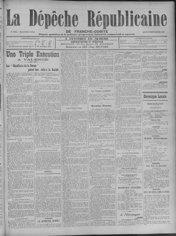 23/09/1909 - La Dépêche républicaine de Franche-Comté [Texte imprimé]