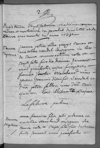 Paroisse de Velotte et de Beure : baptêmes (naissances), mariages, sépultures (décès) (10 janvier 1738 - 4 février 1739)