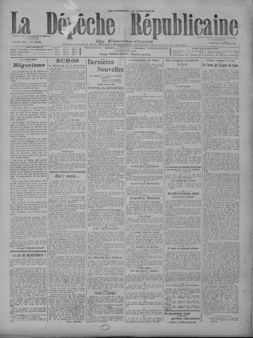 13/10/1920 - La Dépêche républicaine de Franche-Comté [Texte imprimé]
