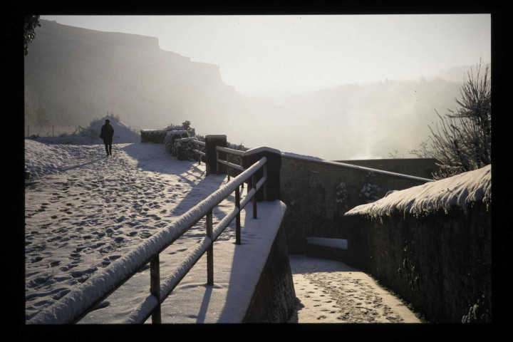 Vues de Besançon sous la neige (principalement la Citadelle).