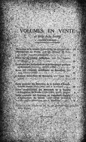 01/01/1939 - Mémoires de la Société d'émulation du Doubs [Texte imprimé]