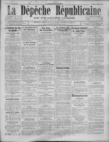 07/10/1932 - La Dépêche républicaine de Franche-Comté [Texte imprimé]