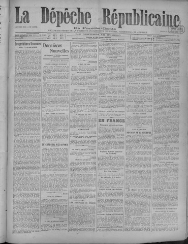 21/10/1919 - La Dépêche républicaine de Franche-Comté [Texte imprimé]