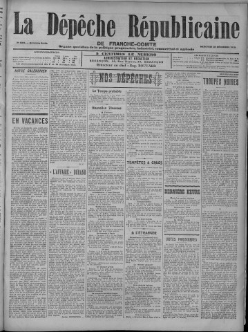 28/12/1910 - La Dépêche républicaine de Franche-Comté [Texte imprimé]