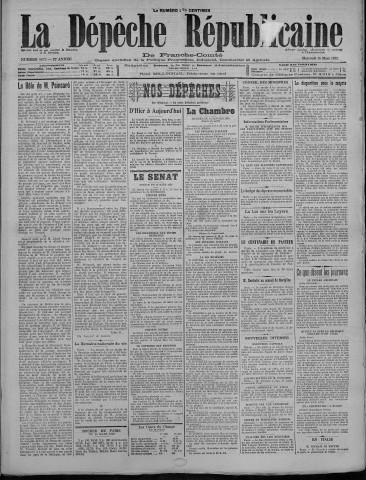 15/03/1922 - La Dépêche républicaine de Franche-Comté [Texte imprimé]