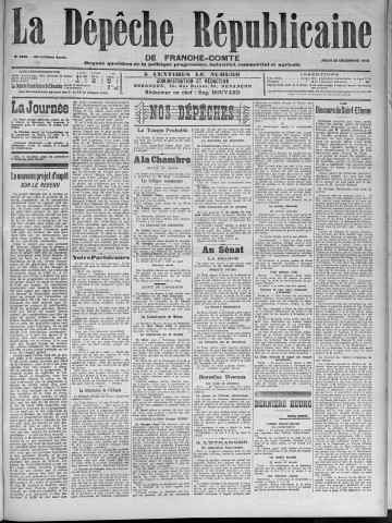 25/12/1913 - La Dépêche républicaine de Franche-Comté [Texte imprimé]
