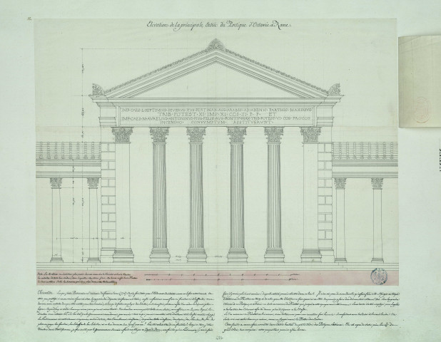 Elévation de la principale entrée du portique d'Octavie à Rome / Pierre-Adrien Pâris , [S.l.] : [P.-A. Pâris], [1700 -1800]