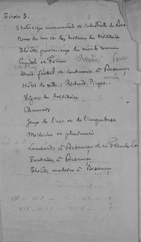 Ms 1797-1798 - Archéologie et antiquités gallo-romaines. Notes d'Auguste Castan (1833-1892)