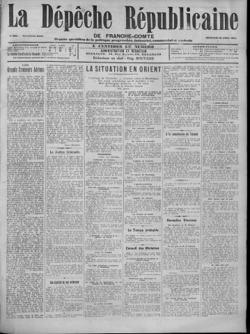 30/04/1913 - La Dépêche républicaine de Franche-Comté [Texte imprimé]