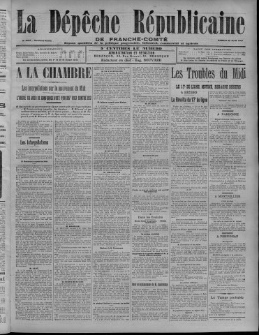 22/06/1907 - La Dépêche républicaine de Franche-Comté [Texte imprimé]