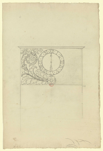 Horloge (ébauche) [Dessin] , [S.l.] : [s.n.], [1750-1799]