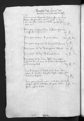 Comptes de la Ville de Besançon, recettes et dépenses, Compte de Girard Monstellier (1er janvier - 31 décembre 1476)