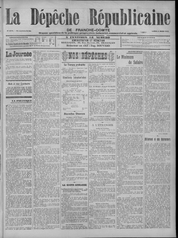 04/03/1912 - La Dépêche républicaine de Franche-Comté [Texte imprimé]