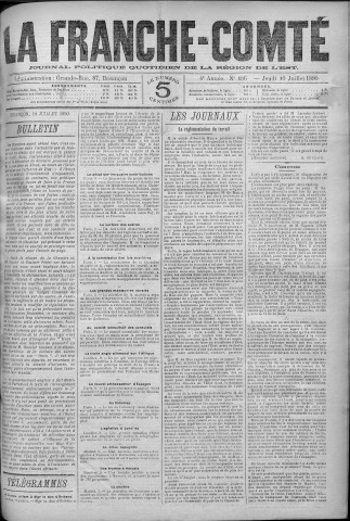 10/07/1890 - La Franche-Comté : journal politique de la région de l'Est