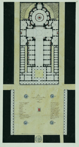 Plan de l'église du couvent de la place de l'Annunziata à Florence / Pierre-Adrien Pâris , [S.l.] : [P.-A. Pâris], [1700-1800]