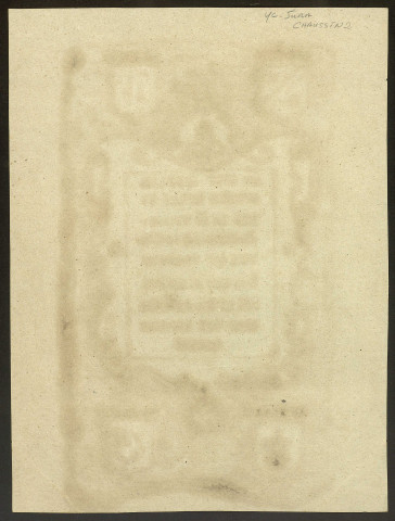 Dalle tumulaire de Jean de Pra, à Chaussin (Jura) [dessin] , [S.l.] : [s.n.], [s.d.]