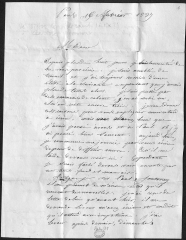Ms Z 417 - Victor Considérant. Correspondance. 1827-1869