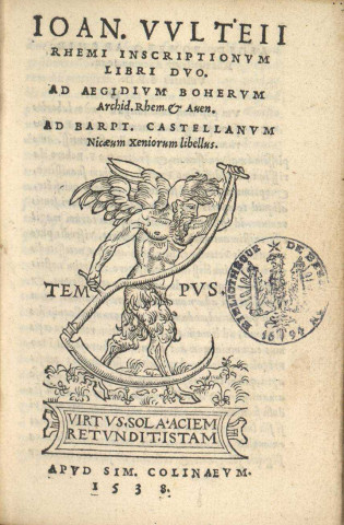 Joan. Vulteii,... Inscriptionum libri duo ... Xeniorum libellus