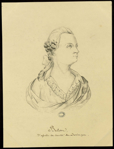 Claude-François-Richard Belon. Buste tourné de face, regardant à droite [dessin] , [S.l.] : [s.n.], [1800-1899]