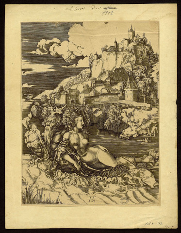 [Le monstre marin (L'enlèvement d'Amymone), d'après Dürer] [estampe] / IH-V-E  ; AD [Monogramme] , [S.l.] : [s.n.], [1549-16..]