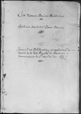 Registre des délibérations municipales 1er janvier 1669 - 23 juin 1671