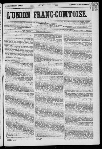 11/12/1869 - L'Union franc-comtoise [Texte imprimé]