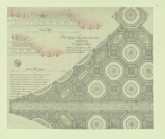 Plan développé d'une portion de la voûte de la grande nef du temple de la Paix / Pierre-Adrien Pâris , [S.l.] : [P.-A. Pâris], [1700-1800]
