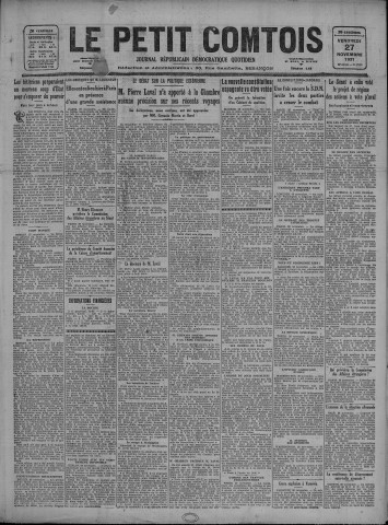 27/11/1931 - Le petit comtois [Texte imprimé] : journal républicain démocratique quotidien