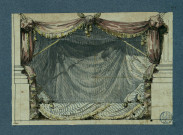 Décoration pour un théâtre : draperies et rideau (alcôve) / Pierre-Adrien Pâris , [S.l.] : [P.-A. Pâris], [1700-1800]