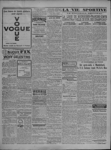 08/04/1934 - Le petit comtois [Texte imprimé] : journal républicain démocratique quotidien