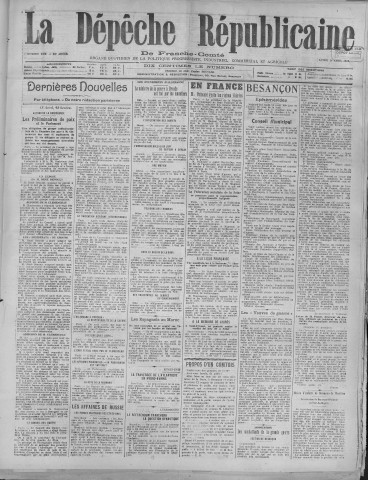 14/04/1919 - La Dépêche républicaine de Franche-Comté [Texte imprimé]