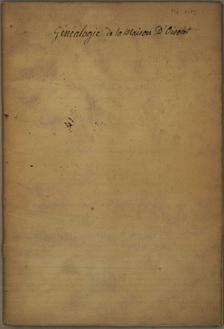Ms 1189 - « Narré généalogique de l'illustre maison d'Oiselet... par messire Thomas Varin... » (1641)