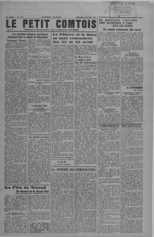 26/04/1944 - Le petit comtois [Texte imprimé] : journal républicain démocratique quotidien
