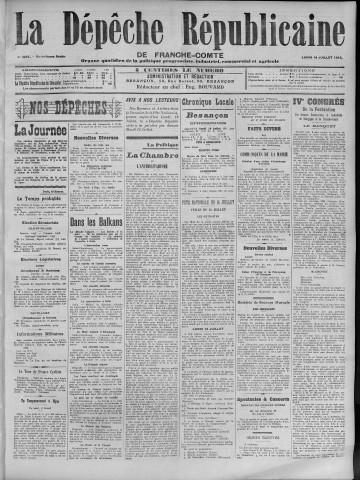 14/07/1913 - La Dépêche républicaine de Franche-Comté [Texte imprimé]
