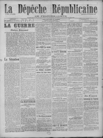 22/10/1916 - La Dépêche républicaine de Franche-Comté [Texte imprimé]