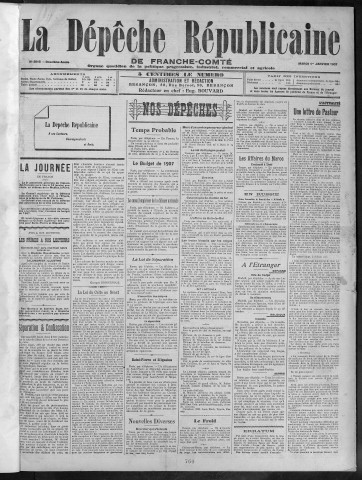 01/01/1907 - La Dépêche républicaine de Franche-Comté [Texte imprimé]