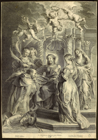S. Ildephonsus Archiepiscopus Toletanus [estampe] / H.Witdouc sculp.  ; P.P. Rubens pinxit , [S.l.] : [s.n.], 1638