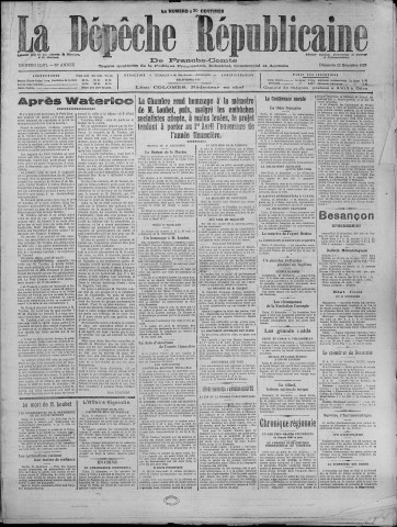 22/12/1929 - La Dépêche républicaine de Franche-Comté [Texte imprimé]