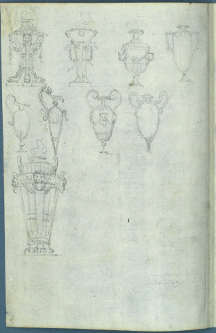 Croquis d'amphores et de vases antiques / Jean-Honoré Fragonard , [S.l.] : [J.-H. Fragonard], [1700-1800]